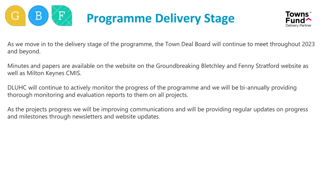 programme delivery stage