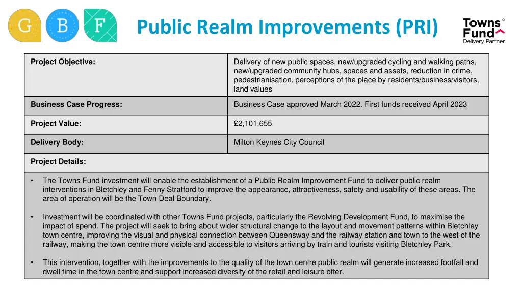 public realm improvements pri