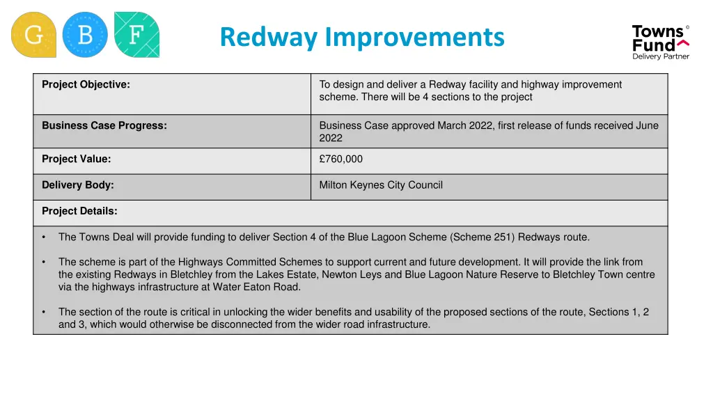 redway improvements