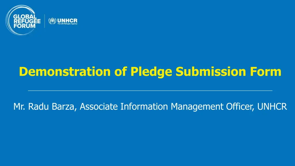 demonstration of pledge submission form