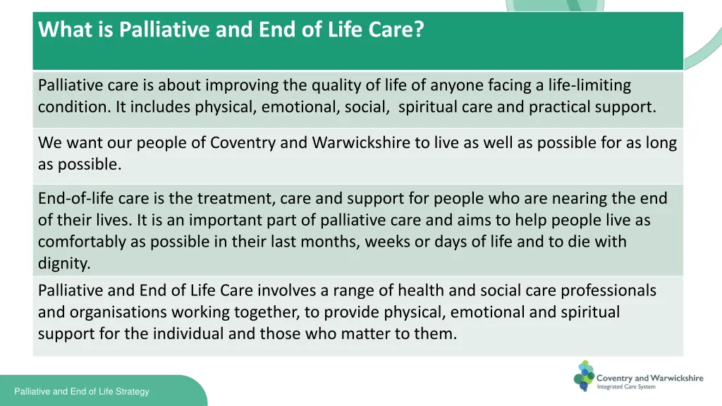what is palliative and end of life care