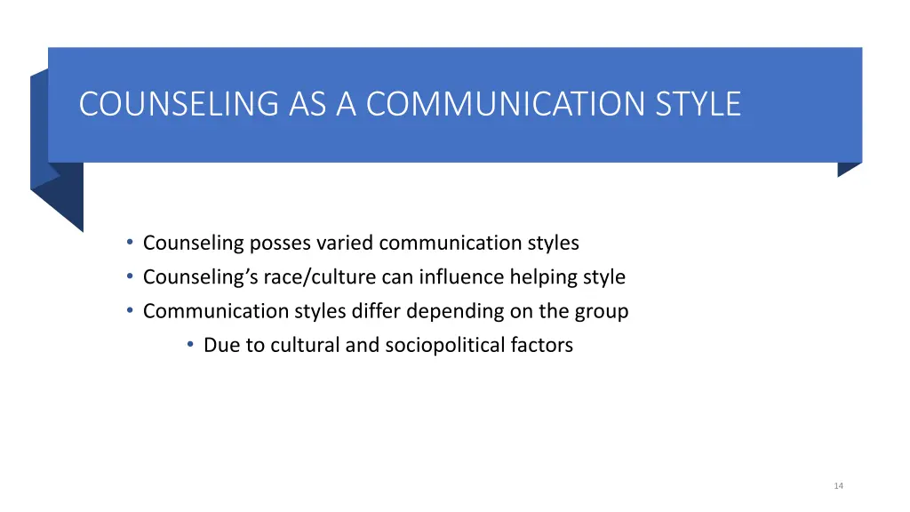 counseling as a communication style