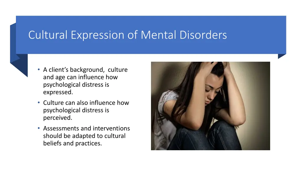 cultural expression of mental disorders