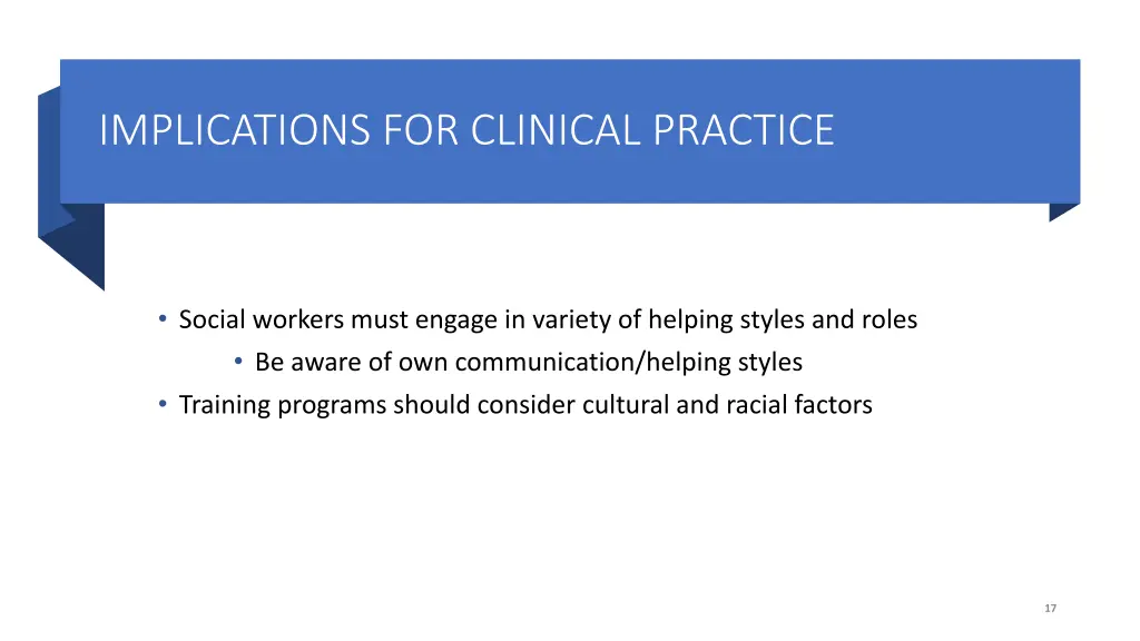 implications for clinical practice 1