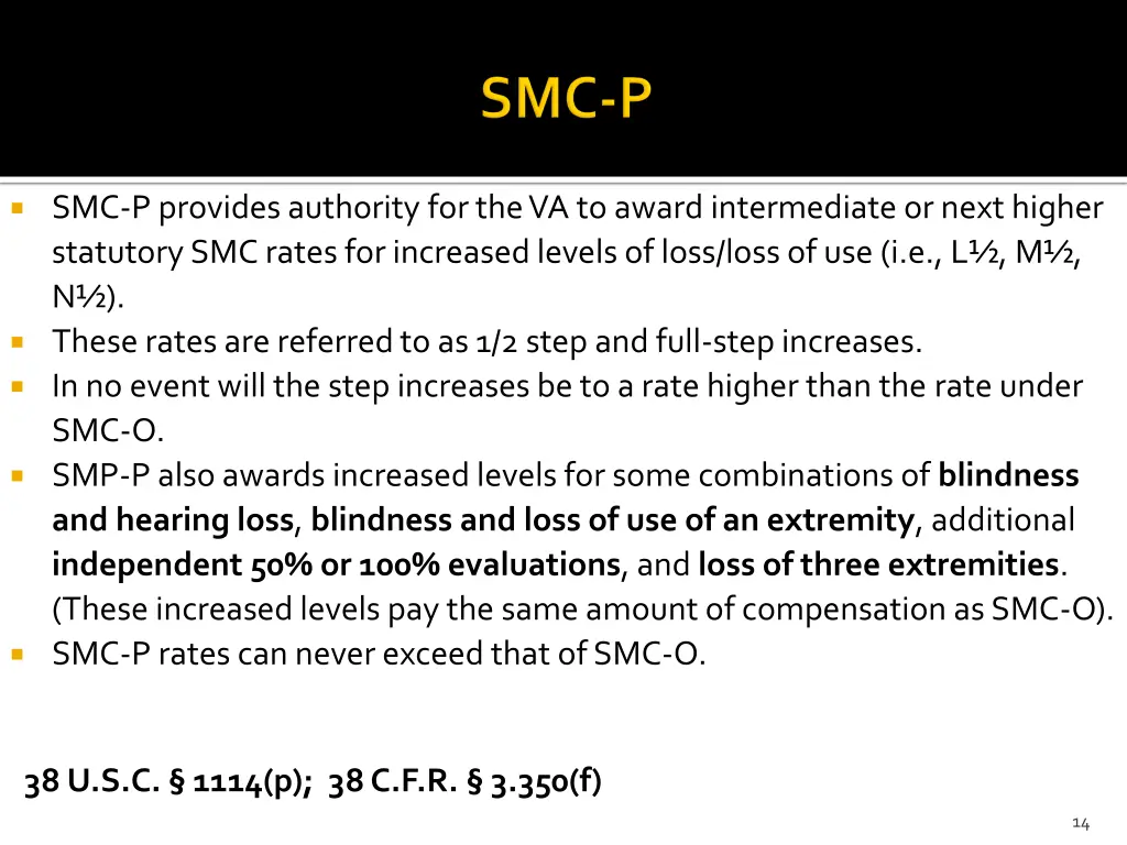 smc p provides authority for the va to award