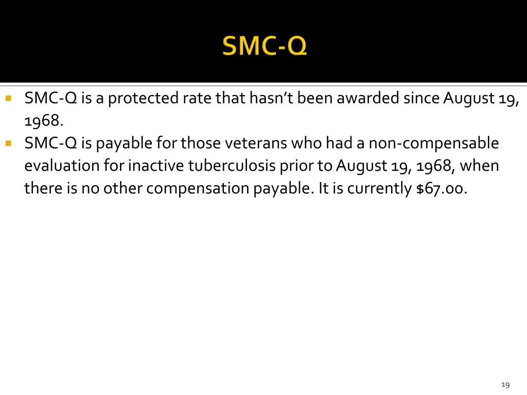 smc q is a protected rate that hasn t been
