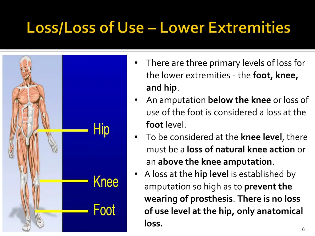 there are three primary levels of loss