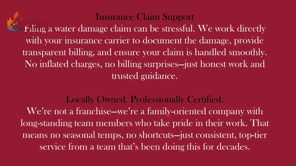 insurance claim support