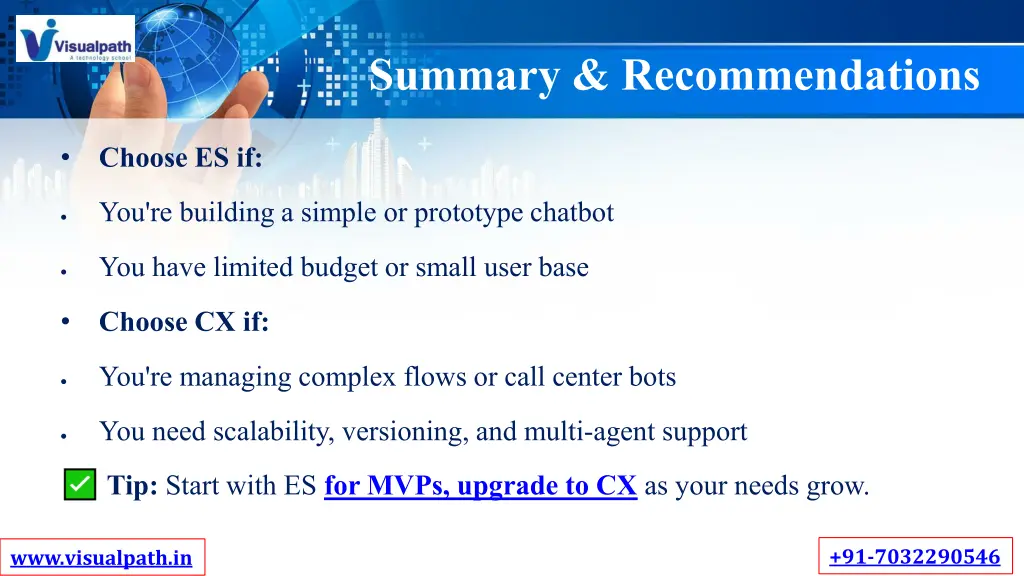 summary recommendations