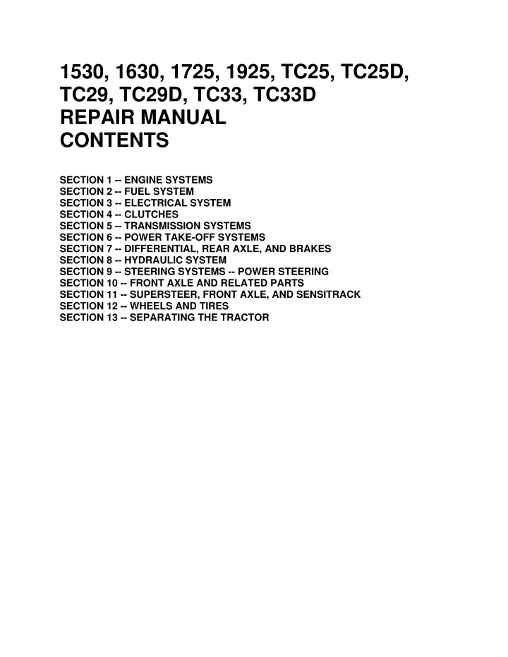 1530 1630 1725 1925 tc25 tc25d tc29 tc29d tc33
