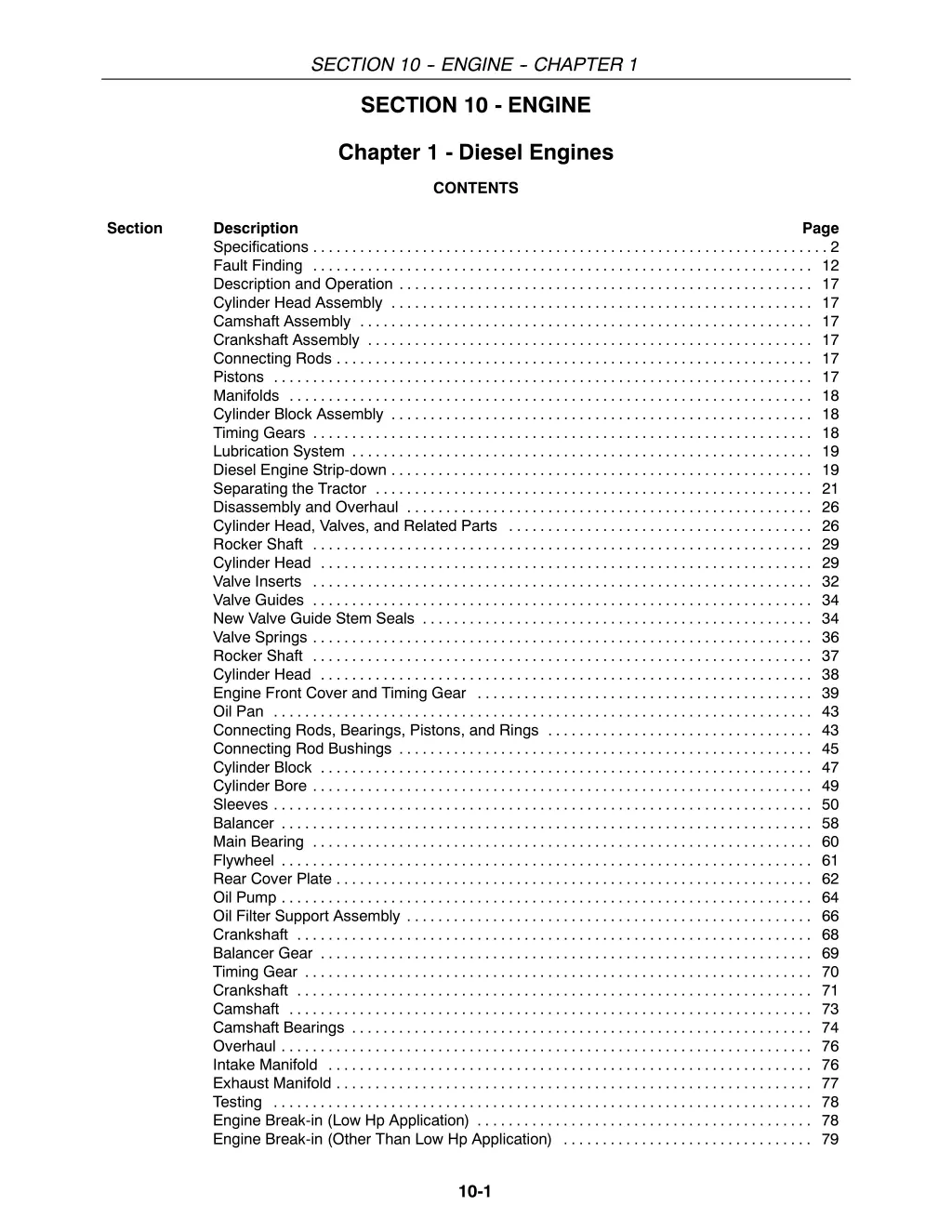 section 10 engine chapter 1