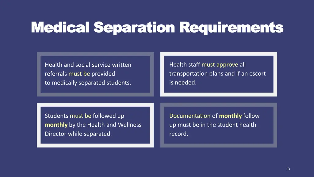 medical separation requirements medical