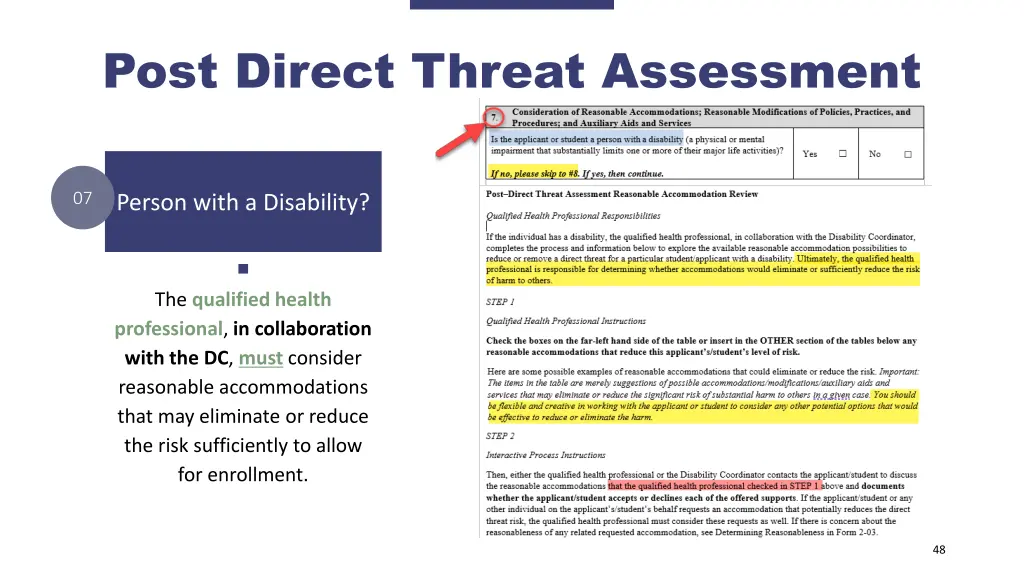 post direct threat assessment