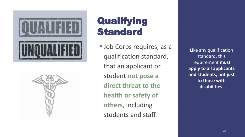 qualifying qualifying standard standard