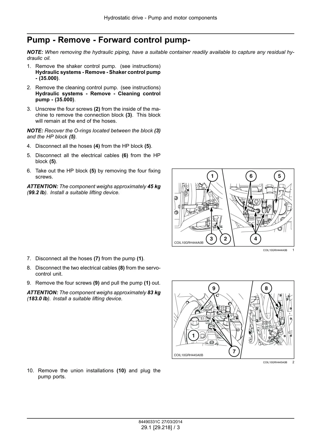 hydrostatic drive pump and motor components