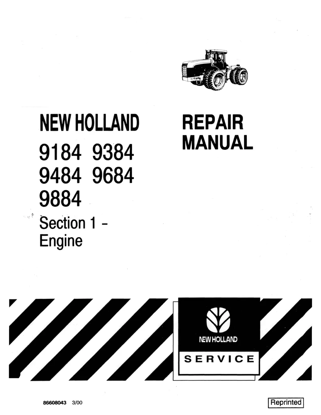 new holland 9184 9384 9484 9684 9884 section