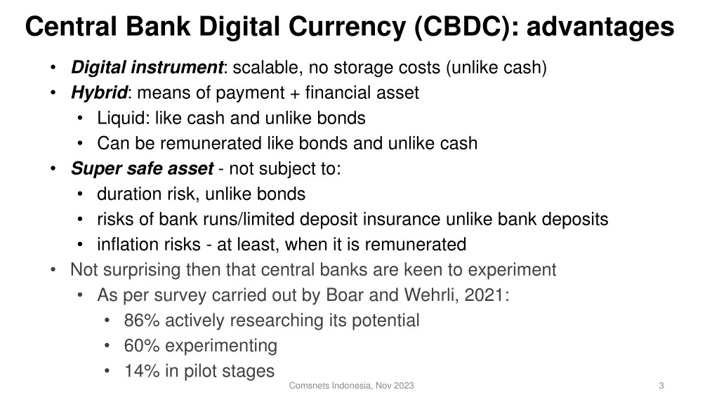 central bank digital currency cbdc advantages