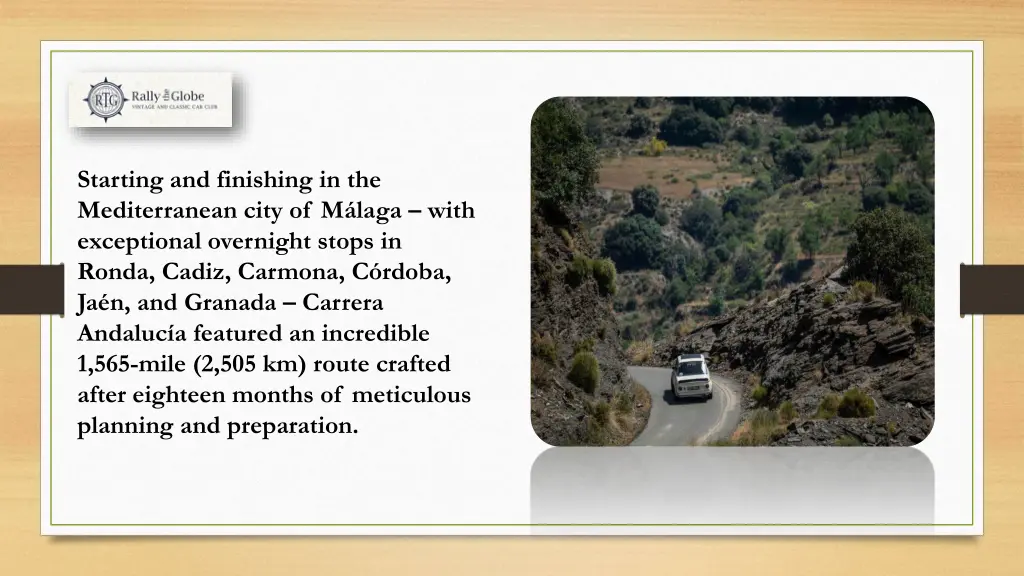 starting and finishing in the mediterranean city