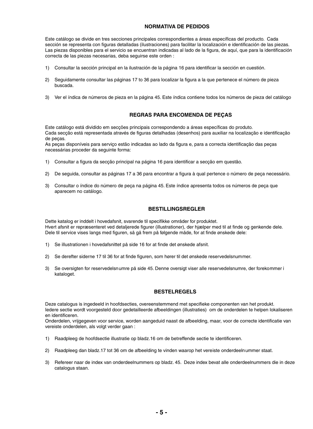 normativa de pedidos