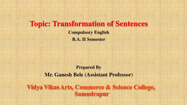 topic transformation of sentences compulsory