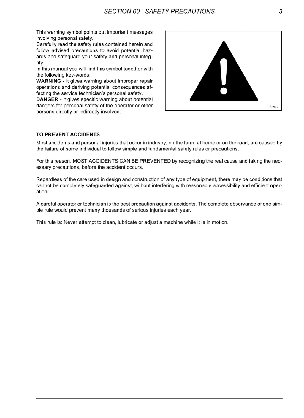 section 00 safety precautions