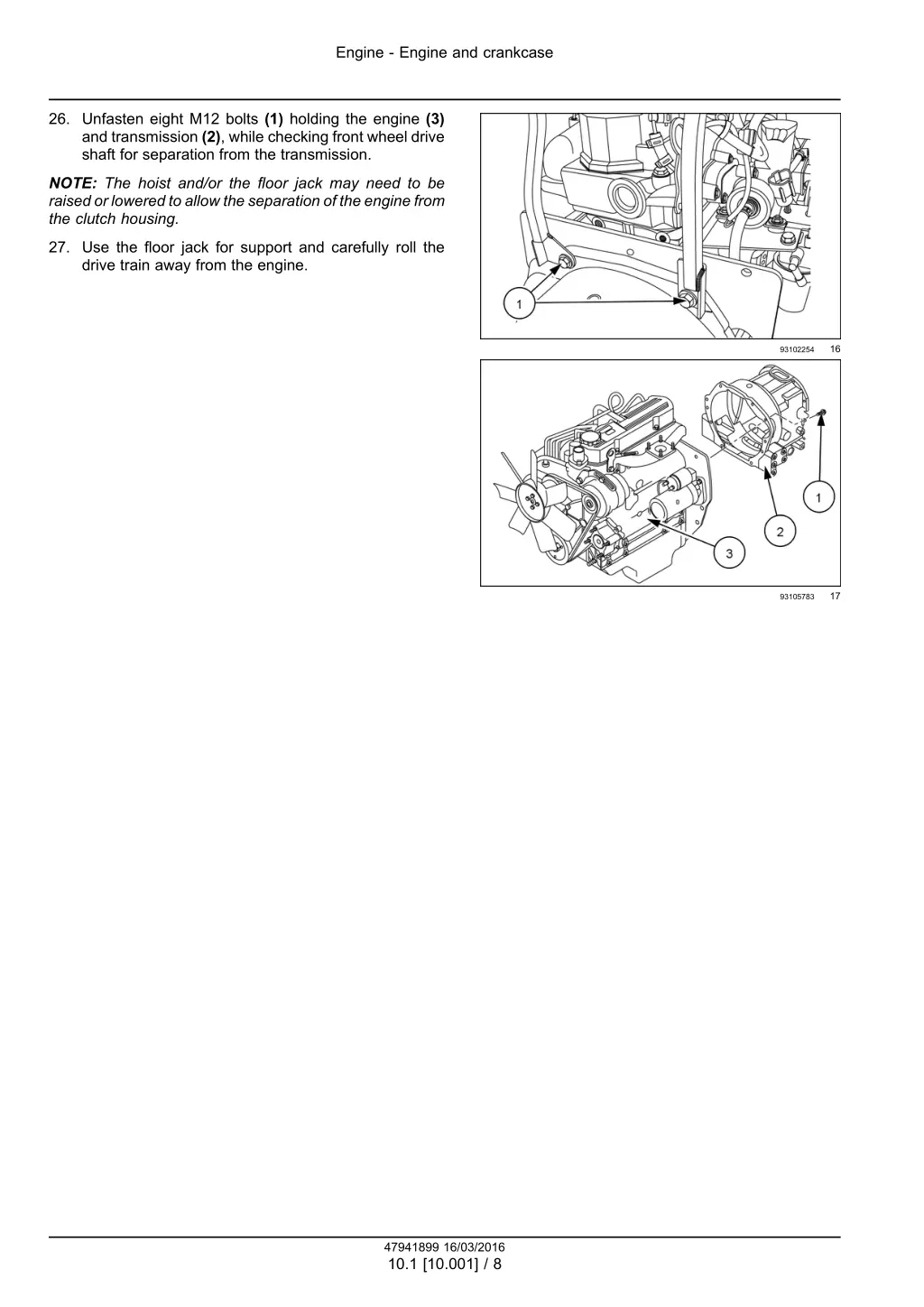 engine engine and crankcase 5