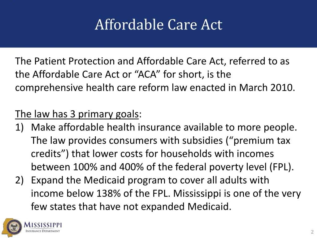 affordable care act