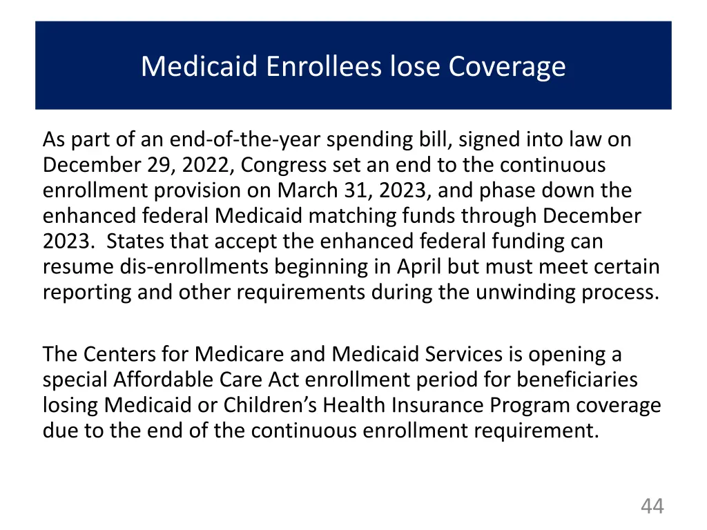 medicaid enrollees lose coverage 1