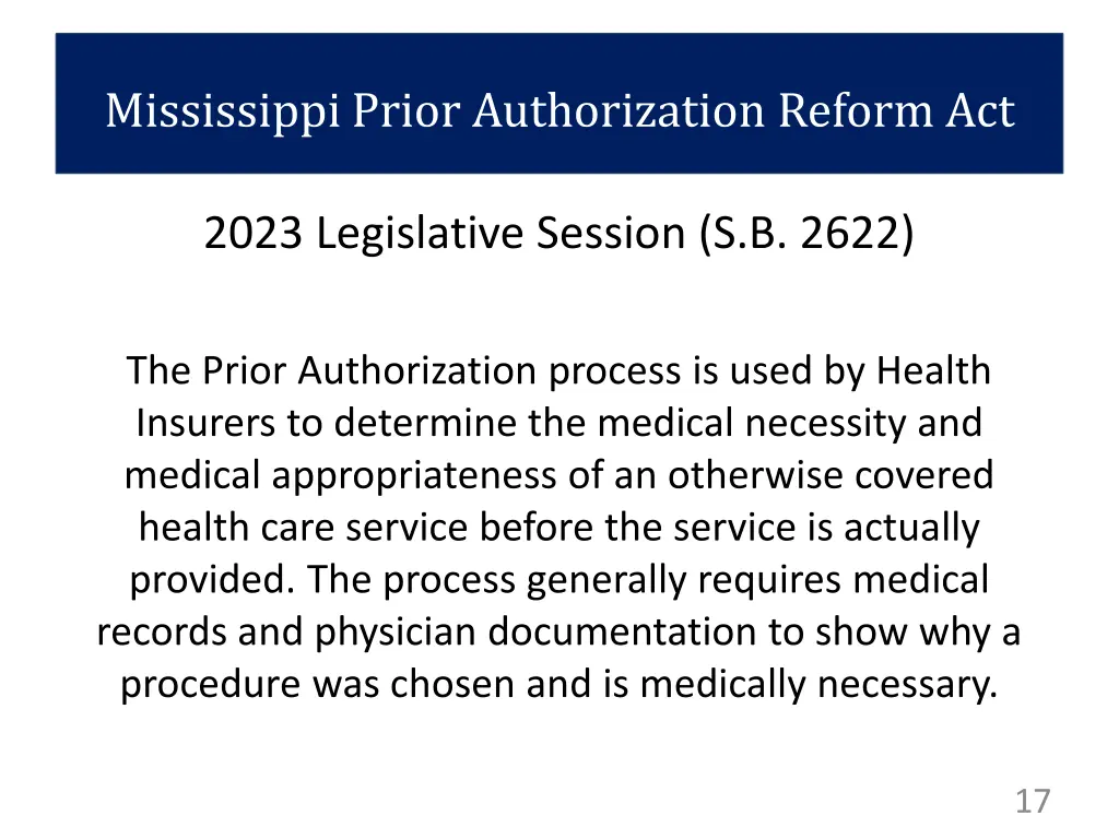 mississippi prior authorization reform act