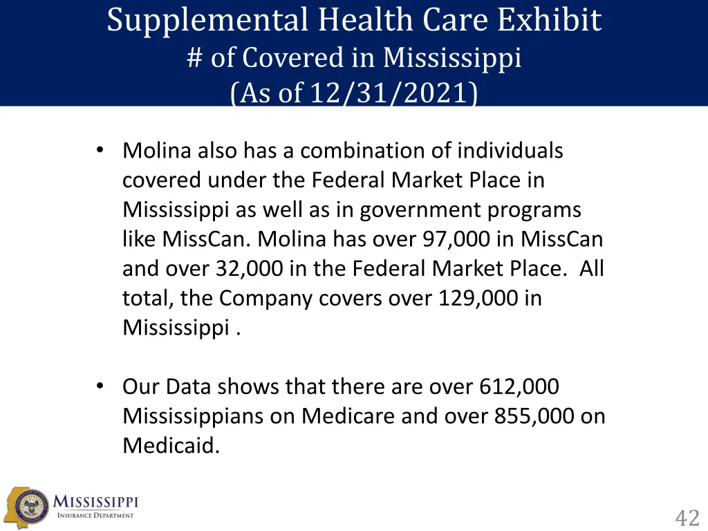 supplemental health care exhibit of covered 2