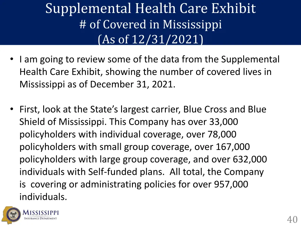 supplemental health care exhibit of covered
