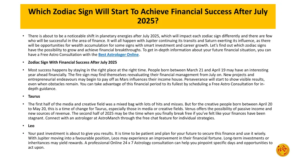 which zodiac sign will start to achieve financial 1
