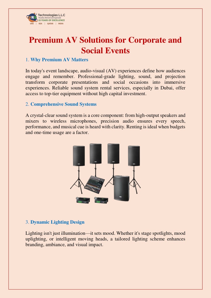 premium av solutions for corporate and social