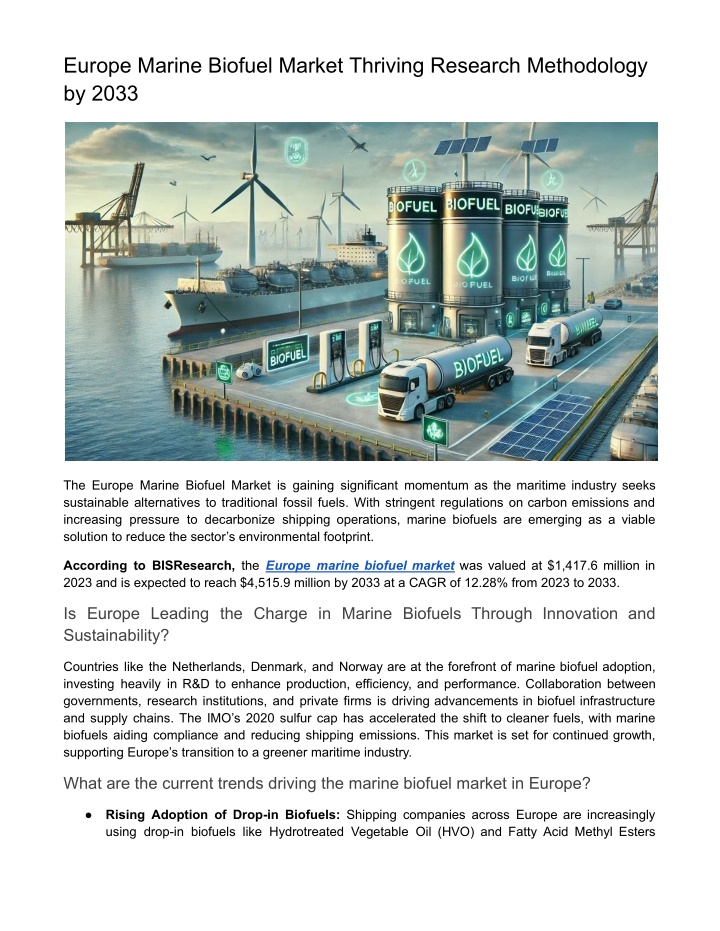 europe marine biofuel market thriving research