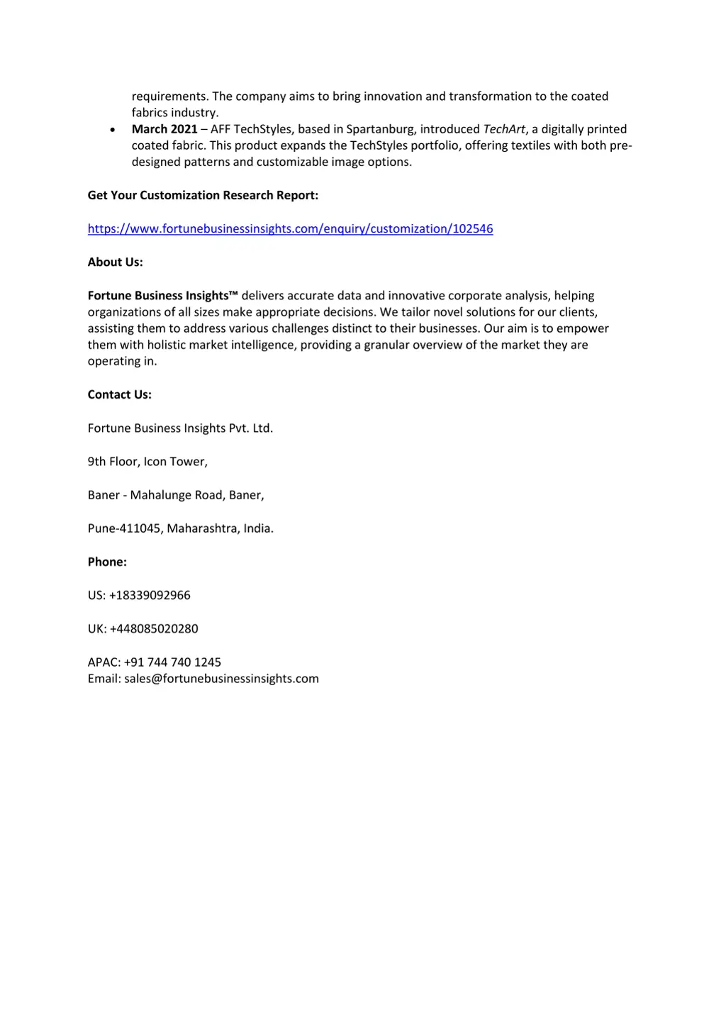 requirements the company aims to bring innovation