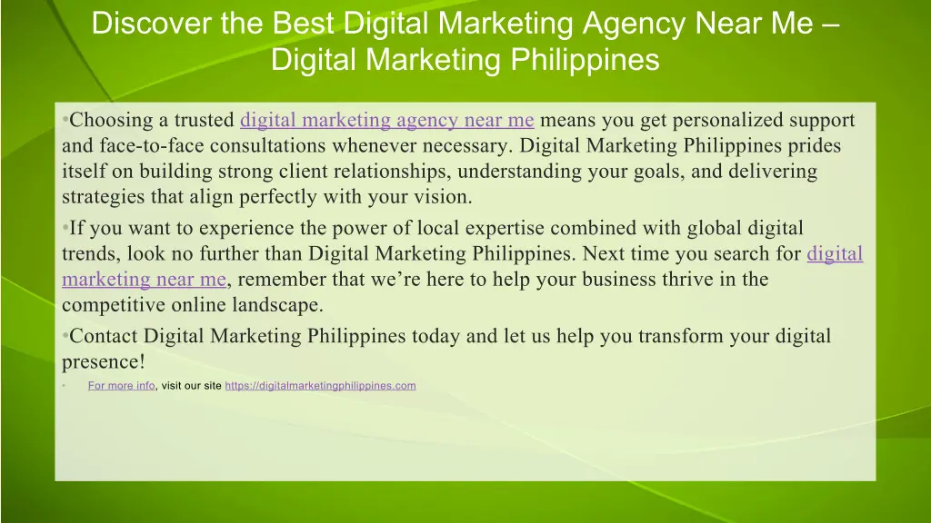 discover the best digital marketing agency near 1