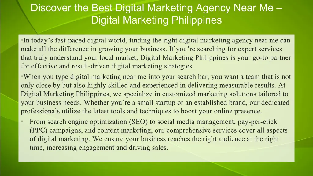 discover the best digital marketing agency near