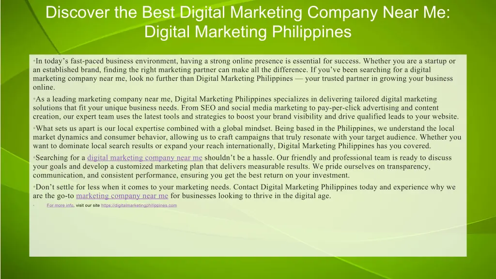 discover the best digital marketing company near