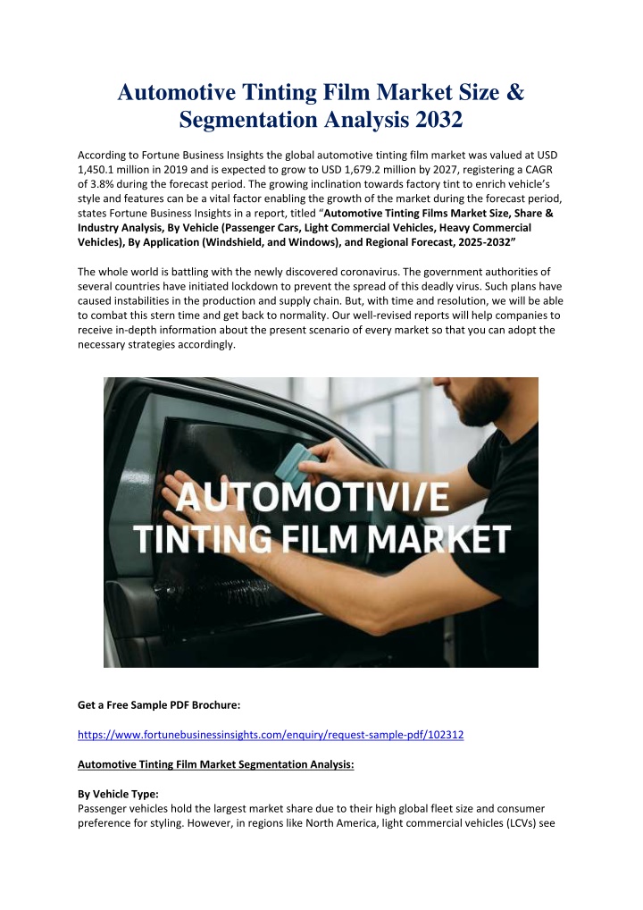 automotive tinting film market size segmentation