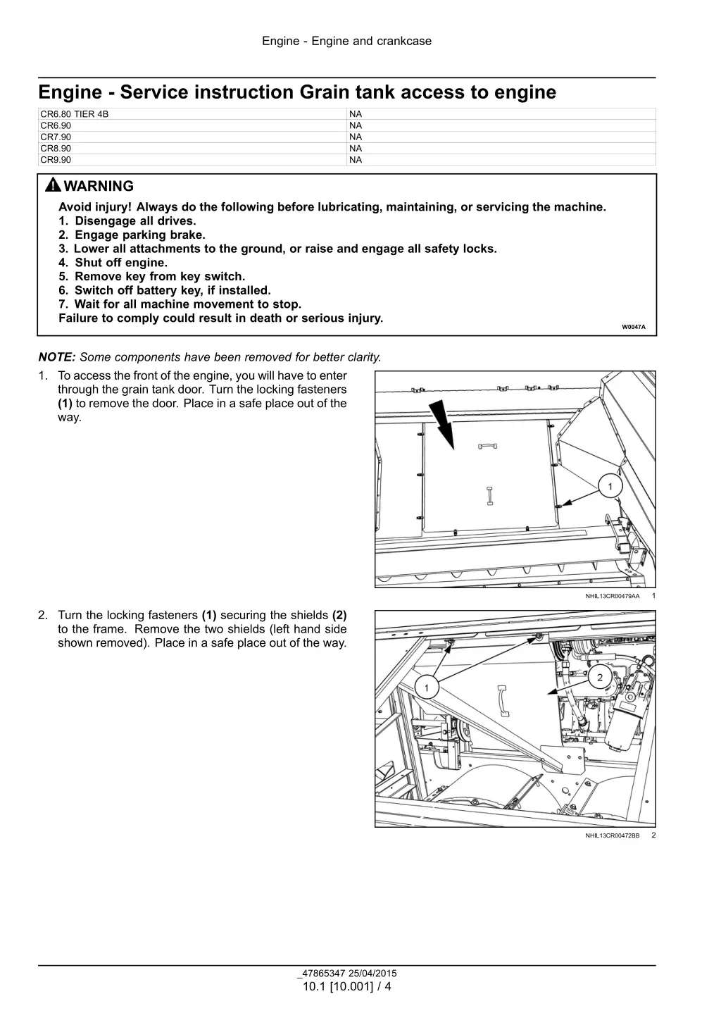 engine engine and crankcase