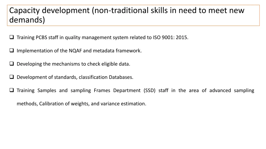 capacity development non traditional skills