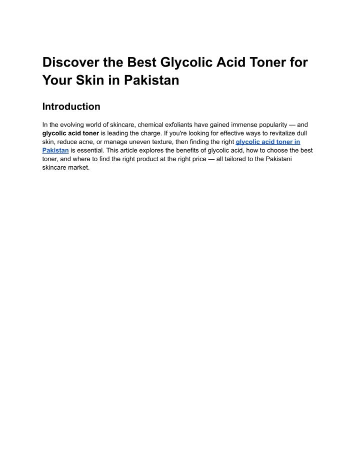 discover the best glycolic acid toner for your