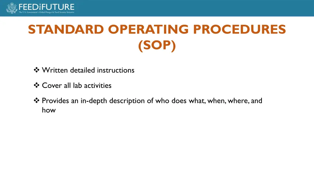 standard operating procedures sop