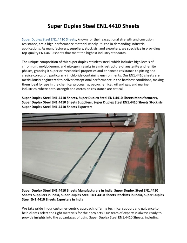 super duplex steel en1 4410 sheets super duplex