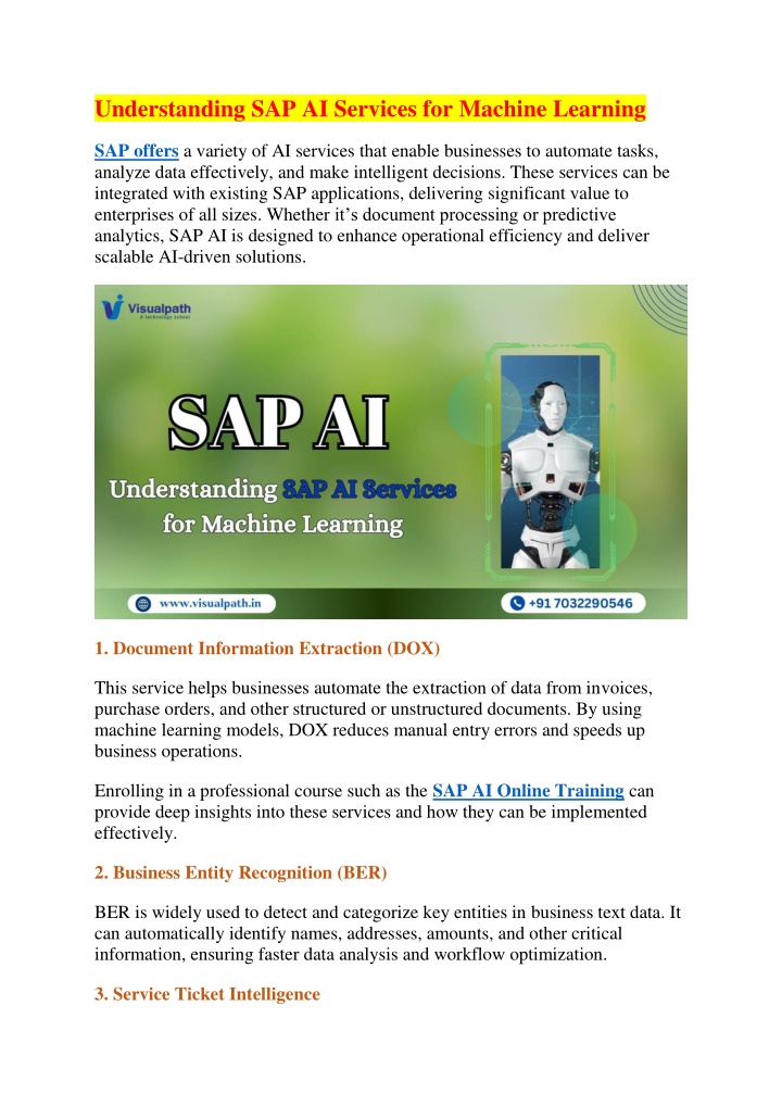 understanding sap ai services for machine learning