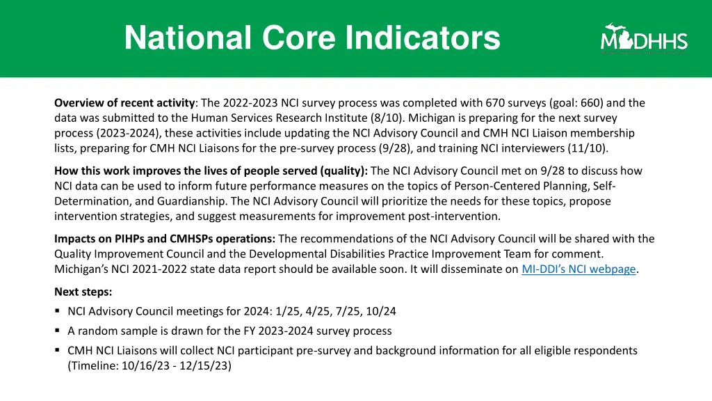 national core indicators