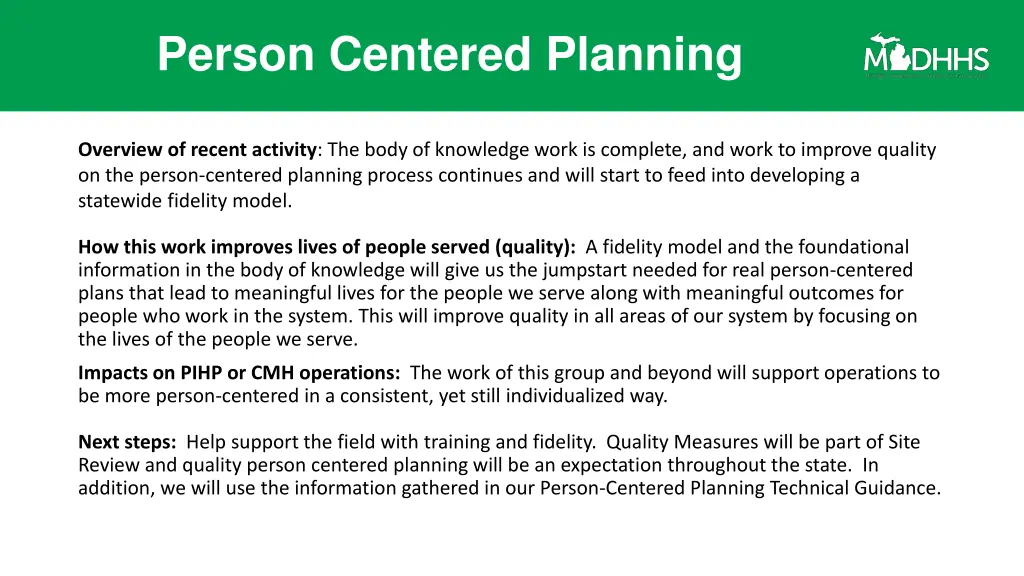 person centered planning