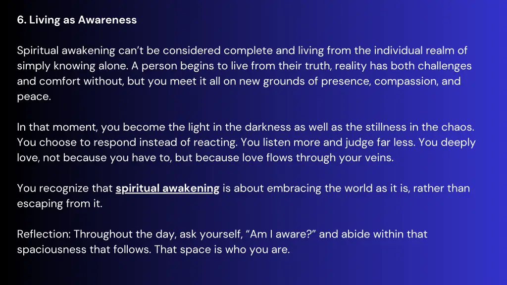 6 living as awareness