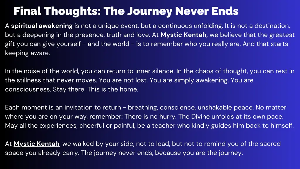 final thoughts the journey never ends