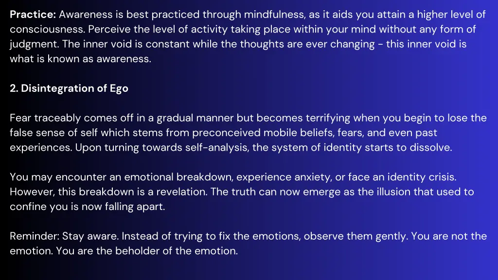 practice awareness is best practiced through